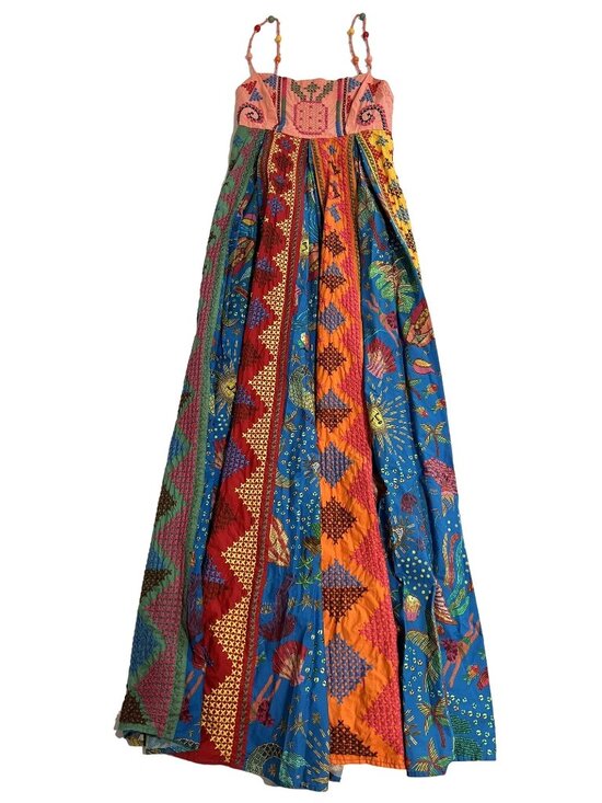 FARM Rio Dresses & Skirts - Farm Rio Color Block Embroidered Maxi Dress in Multi